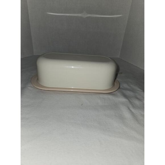 Vintage Tupperware Butter Dish Rose Pink White 2320-A & 2320A-3 T2 - Picture 2 of 6